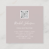 Yoga Classes School Logo Instructor QR Roos Vierkante Visitekaartje (Achterkant)