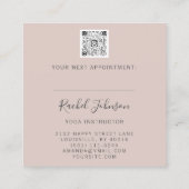 Yoga Classes School Private Instructor QrCode Roos Vierkante Visitekaartje (Achterkant)