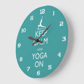 Yoga Clock - Keep Calm and Yoga ON Grote Klok (Hoek)