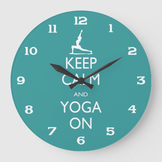 Yoga Clock - Keep Calm and Yoga ON Grote Klok (Voorkant)