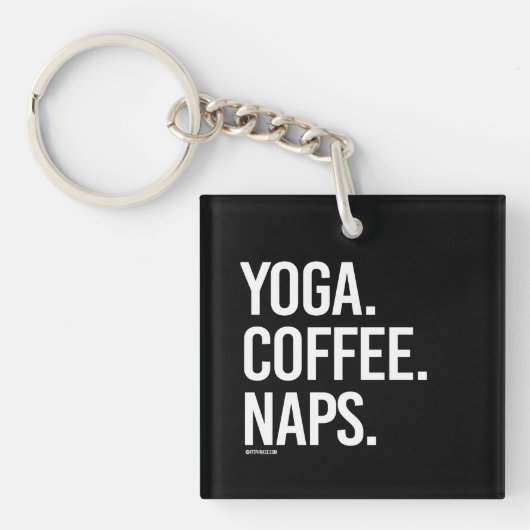 Yoga Coffee Naps -   Yoga Fitness -.png Sleutelhanger (voorkant)