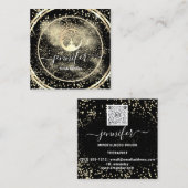 Yoga Couch Therapist Logo QR Code Gold Black Vierkante Visitekaartje (Voorkant / Achterkant)