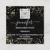 Yoga Couch Therapist Logo QR Code Gold Black Vierkante Visitekaartje (Achterkant)