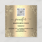 Yoga Couch Therapist Logo QR Code Gold Confetti Vierkante Visitekaartje (Achterkant)