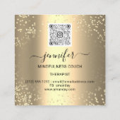 Yoga Couch Therapist Logo QR Code Gold Glitter Vierkante Visitekaartje (Achterkant)