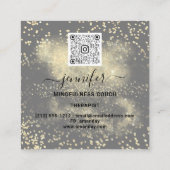 Yoga Couch Therapist Logo QR Code Gold GlitterGray Vierkante Visitekaartje (Achterkant)