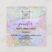 Yoga Couch Therapist Logo QR Code Holograph Gold Vierkante Visitekaartje (Achterkant)