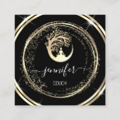 Yoga Couch Therapist Mindfullness QR CODE Black Vierkante Visitekaartje (Voorkant)