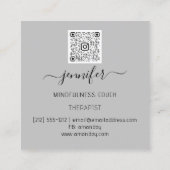Yoga Couch Therapist Mindfullness QR CODE Music Vierkante Visitekaartje (Achterkant)