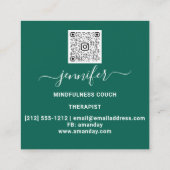 Yoga Couch Therapist Mindfullness QRCODE Blauwgroe Vierkante Visitekaartje (Achterkant)