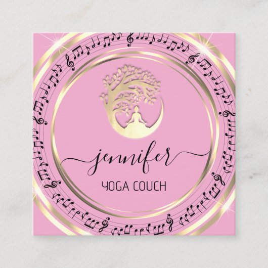 Yoga Couch Therapist Mindfullness QRCODE Music Vierkante Visitekaartje (Voorkant)