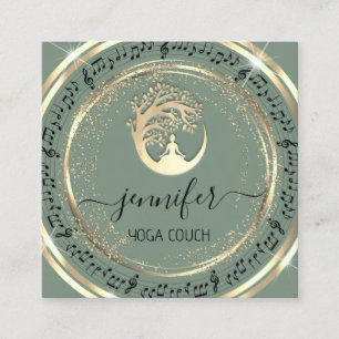 Yoga Couch Therapist Mindfullness QRCODEMusic Gold Vierkante Visitekaartje