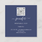 Yoga Couch Therapist Mindfulness QR Gold Blue Navy Vierkante Visitekaartje (Achterkant)
