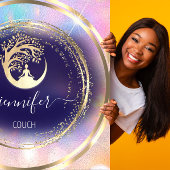 Yoga Couch Therapist Mindfulness QRCODE Gold Blue Vierkante Visitekaartje