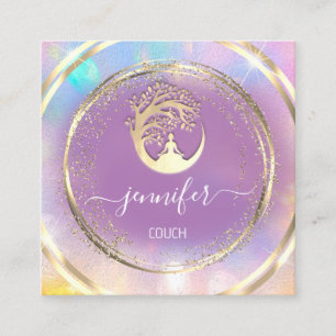 Yoga Couch Therapist Mindfulness QRCODE GoldViolet Vierkante Visitekaartje