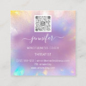 Yoga Couch Therapist Mindfulness QRCODE GoldViolet Vierkante Visitekaartje (Achterkant)