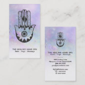 *~* Yoga - Craters van Moon Hamsa Handje Fatima Visitekaartje (Voorkant / Achterkant)