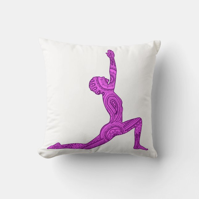 Yoga Crescent-Moon Mehndi Design Pillow Kussen (Voorkant)
