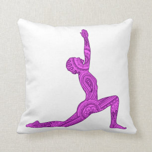 Yoga Crescent-Moon Mehndi Design Pillow Kussen