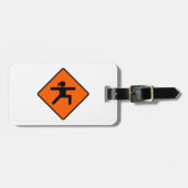 Yoga Crossing Sign Warrior Pose Stick Figuur Bagagelabel (Voorkant horizontaal)