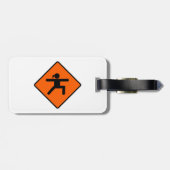 Yoga Crossing Sign Warrior Pose Stick Figuur Bagagelabel (Achterkant horizontaal)