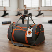 Yoga Crossing Sign Warrior Pose Stick Figuur Bagagelabel