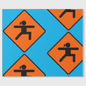 Yoga Crossing Sign Warrior Pose Stick Figuur Cadeaupapier (Vlak)