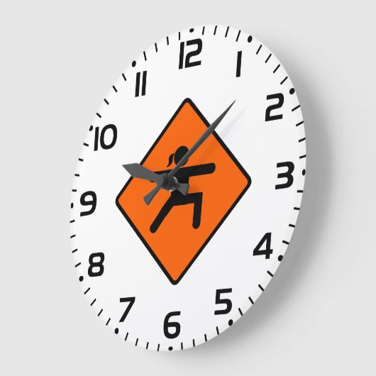 Yoga Crossing Sign Warrior Pose Stick Figuur Grote Klok (Hoek)