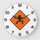 Yoga Crossing Sign Warrior Pose Stick Figuur Grote Klok (Voorkant)