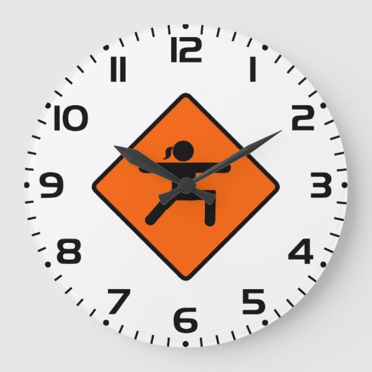 Yoga Crossing Sign Warrior Pose Stick Figuur Grote Klok (Voorkant)