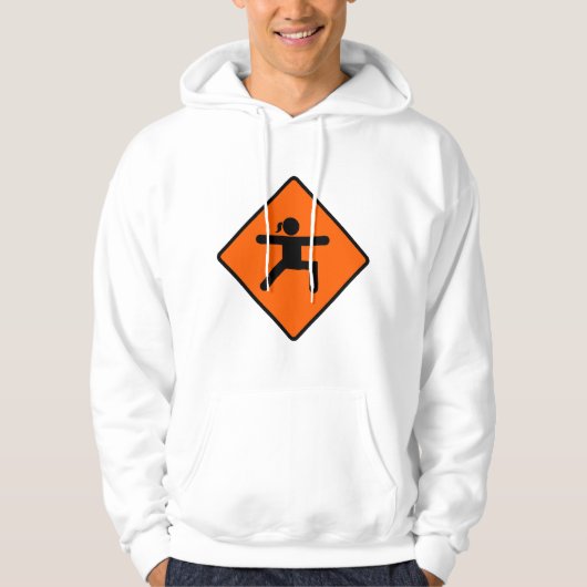 Yoga Crossing Sign Warrior Pose Stick Figuur Hoodie (Voorkant)