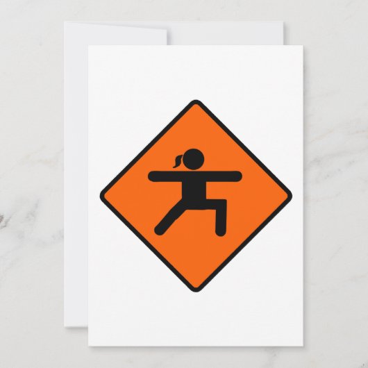 Yoga Crossing Sign Warrior Pose Stick Figuur Kaart (Voorkant)