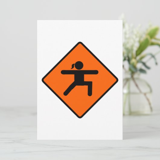 Yoga Crossing Sign Warrior Pose Stick Figuur Kaart (Staand voorkant)