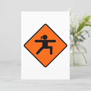 Yoga Crossing Sign Warrior Pose Stick Figuur Kaart