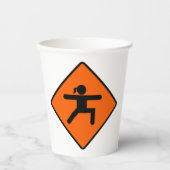 Yoga Crossing Sign Warrior Pose Stick Figuur Papieren Bekers (Voorkant)
