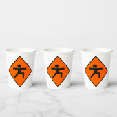 Yoga Crossing Sign Warrior Pose Stick Figuur Papieren Bekers
