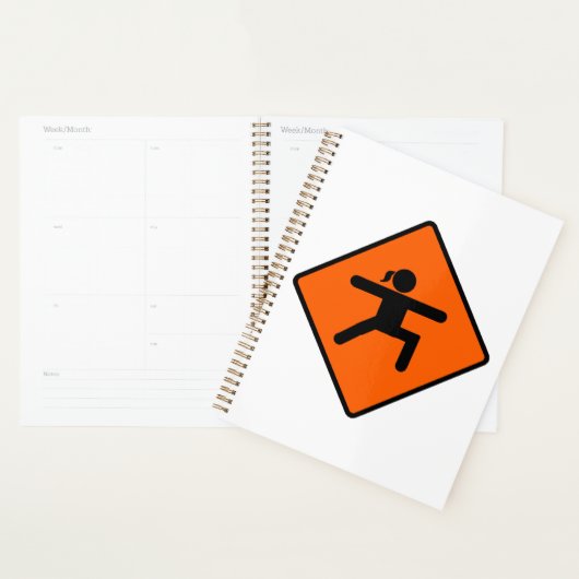 Yoga Crossing Sign Warrior Pose Stick Figuur Planner (Display)