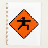 Yoga Crossing Sign Warrior Pose Stick Figuur Planner (Voorkant)