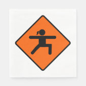 Yoga Crossing Sign Warrior Pose Stick Figuur Servet (Voorkant)