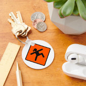 Yoga Crossing Sign Warrior Pose Stick Figuur Sleutelhanger