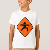 Yoga Crossing Sign Warrior Pose Stick Figuur T-shirt (Voorkant)