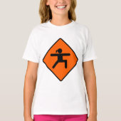 Yoga Crossing Sign Warrior Pose Stick Figuur T-shirt (Voorkant)