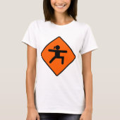 Yoga Crossing Sign Warrior Pose Stick Figuur T-shirt (Voorkant)