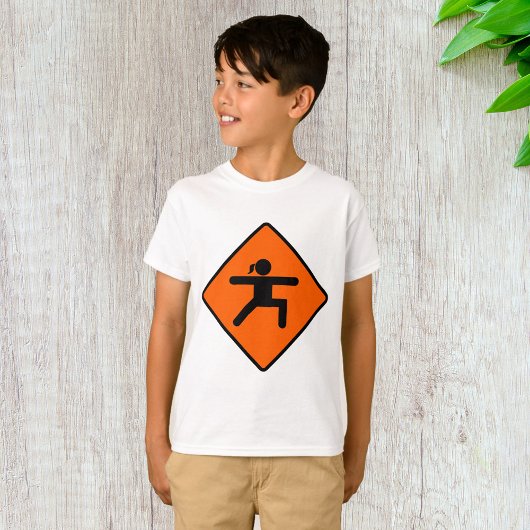 Yoga Crossing Sign Warrior Pose Stick Figuur T-shirt