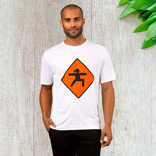 Yoga Crossing Sign Warrior Pose Stick Figuur T-shirt