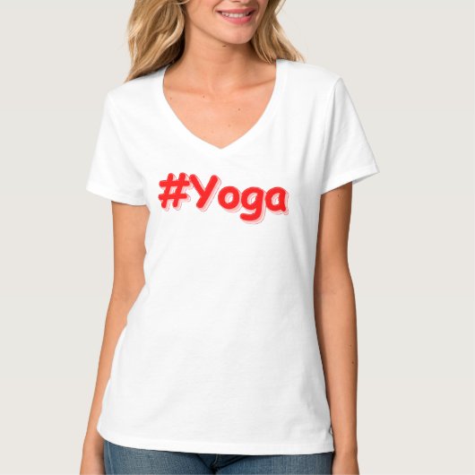 "#Yoga" Cute Design. Bestel nu T-shirt (Voorkant)