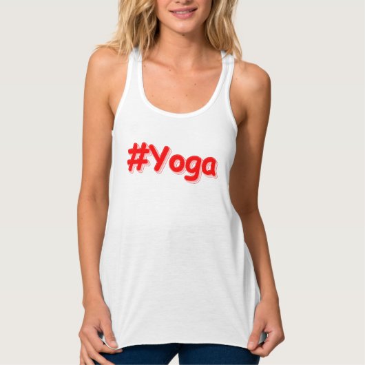 "#Yoga" Cute Design. Bestel nu Tanktop (Voorkant)