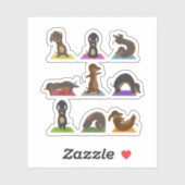 Yoga Dachshund Funny Meditation Hondenliefhebber G Sticker (Vel)