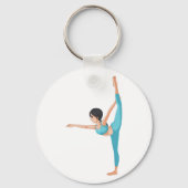 Yoga Dancer Pose Vrouw Strekt Sleutelhanger (Voorkant)