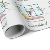 Yoga Danser Pose Workout Vrouw Gelukkige Verjaarda Cadeaupapier (Rol Hoek)